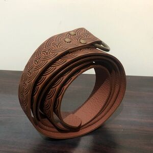 Brown false Leather Patterned Renaissance Style Belt